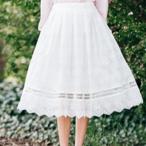 RACHEL Parcell  White A line Silhouette Skirt - Picture 3 of 15